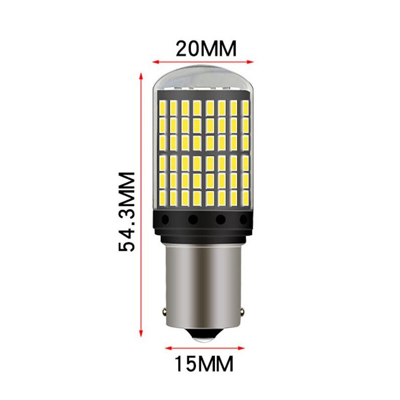 (satu set 2 pcs untuk dijual )Lampu LED Sign Sein Mundur Mobil Superbright 1156 BA15S BAU15S 144 Mata SMD