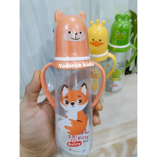 Botol Susu Slim Neck Karakter Lucu Dot Reguler+Pegangan Botol BPA Free 250Ml/125Ml  2418/1218