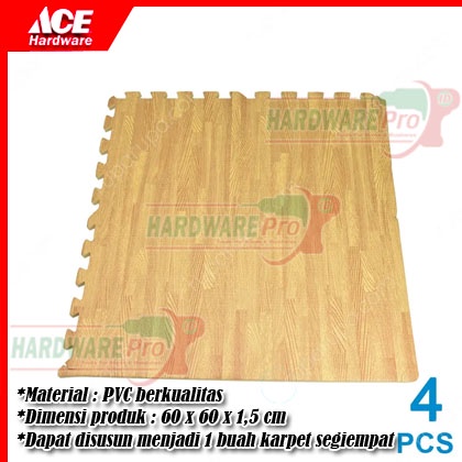 Karpet Lantai Karpet Puzzle Eva Foam Motif Kayu 60x60x1.5Cm Set 4 Pcs Arthome By Azko Indonesia