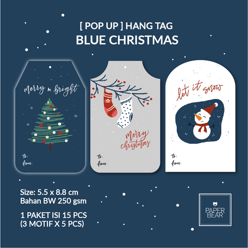 

POP UP Hang Tag BLUE CHRISTMAS / Natal [ 15 pcs ]
