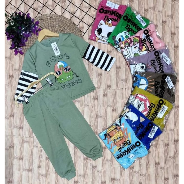 Setelan Joger Anak 1-6 Tahun by Oshkosh/ Setelan Joger Panjang Anak/ Setelan Joger Anak Karakter Luc