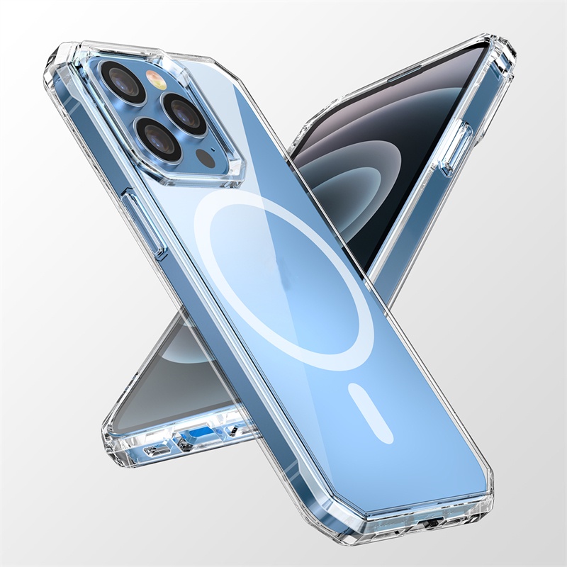 Case Magnetik Transparan Shockproof Untuk IPhone 14 Pro Max 14 Plus