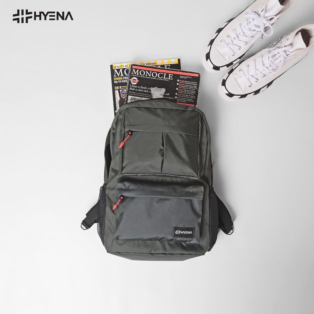 TAS RANSEL HYENA TAS NAMA BACKPACK UNISEX TAS KULIAH TAS KERJA GOOD QUALITY  [HYBRAND  ZL12]