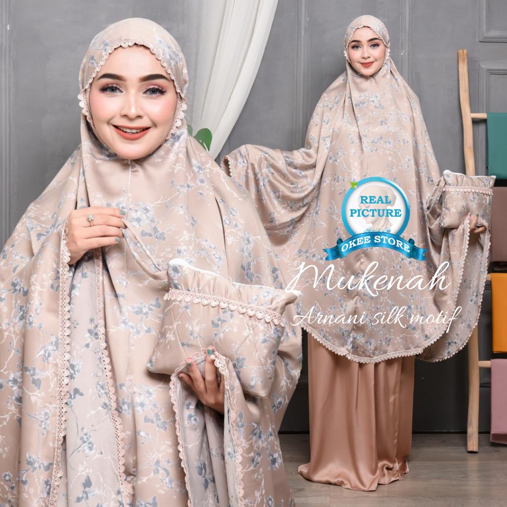 MUKENA ARMANI SILK MOTIF / MUKENA DEWASA ARMANI SILK TERMURAH