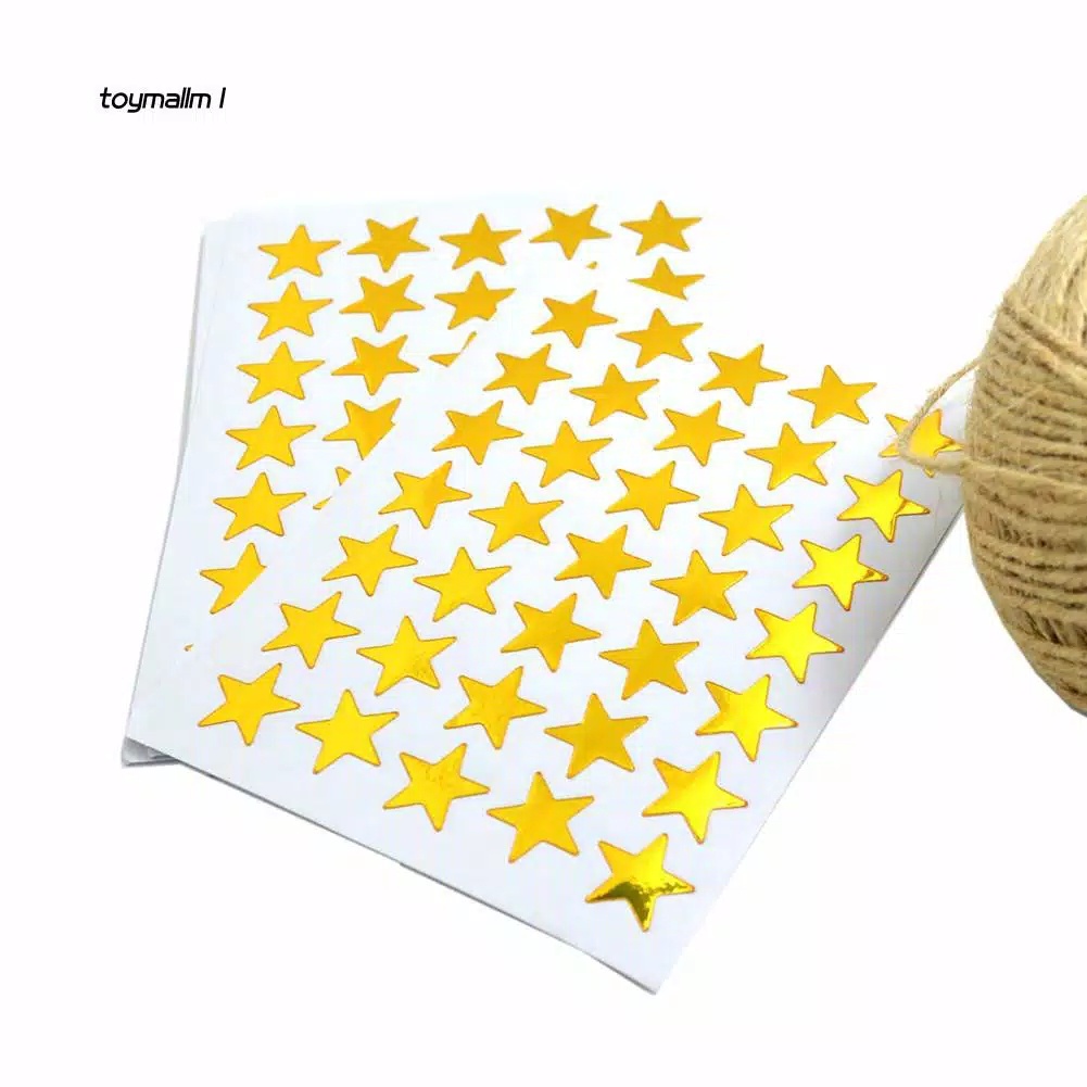 

Stiker Bintang 1 PACK (isi 10 lembar) Gold / Colorful Reward Sticker Anak 1 pack haka toys