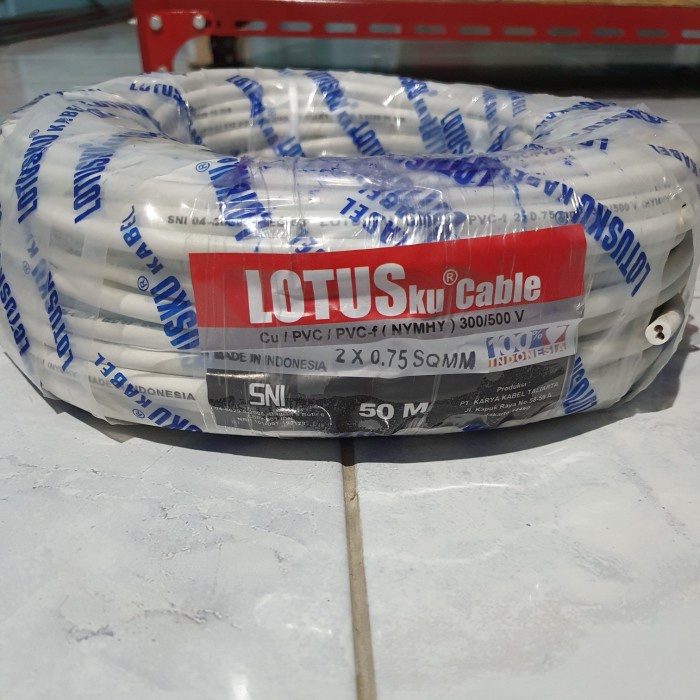 Kabel Listrik Nymhy 2X0.75 Serabut Lotus/Lotusku Roll 50 Meter Sni Cod