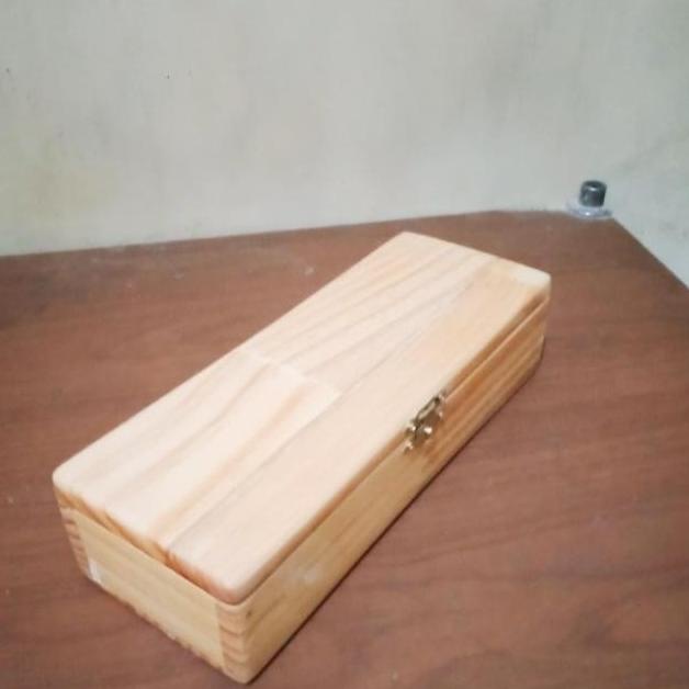 

Kotak Pensil Eksklusif / Wooden Box Dari Kayu Model Engsel 050