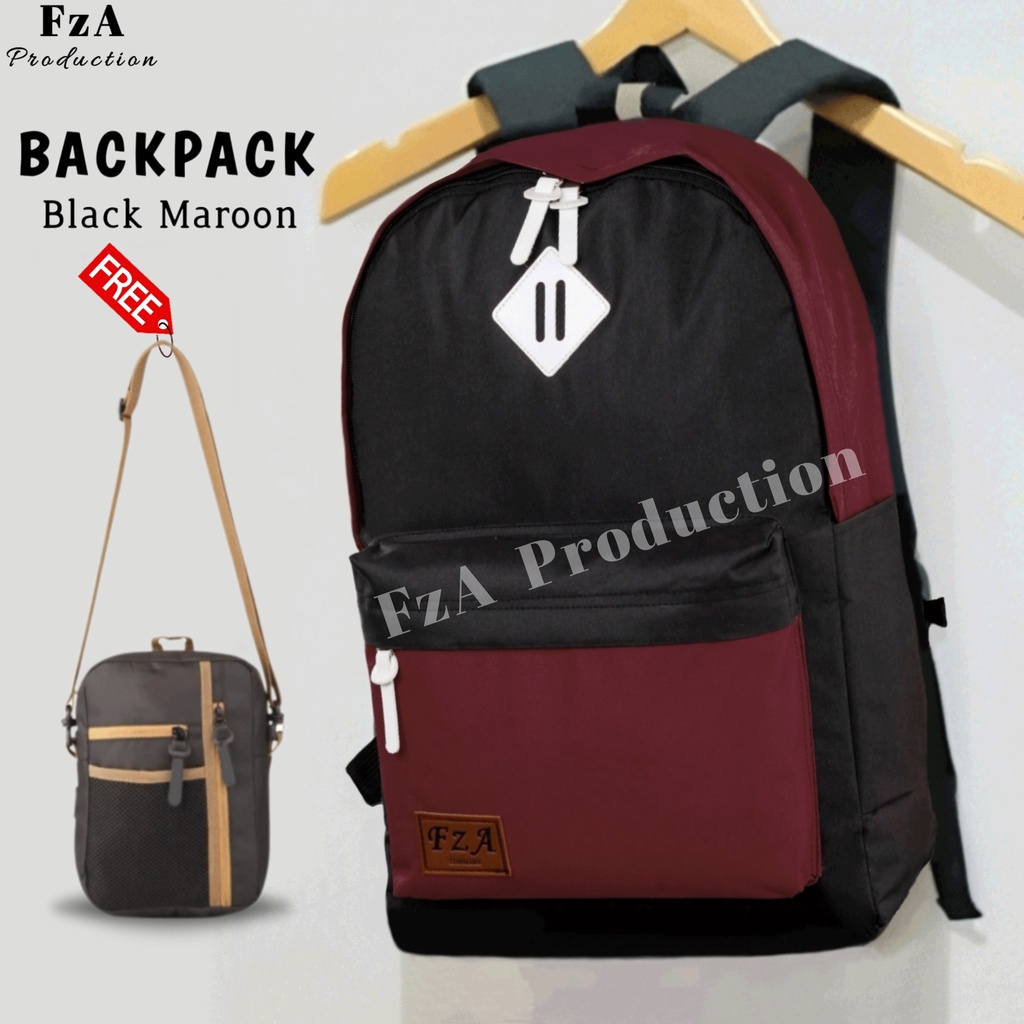 Big Promo..Tas Ransel Distro sekolah kuliah Kerja Pria Wanita Tas Ransel Laptop Original - FzA FREE Slingbag