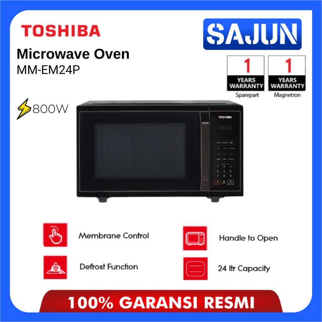 Toshiba Microwave Oven MM-EM24P-BK Kapasitas 24L MMEM24P