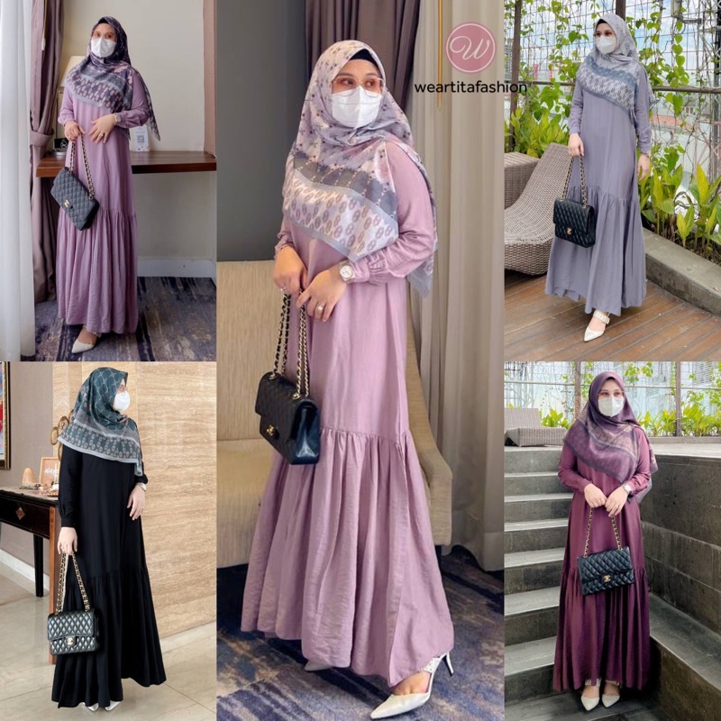GAMIS TENCEL LINEN DEWASA & ANAK ORI SEKARARUM FASHION SEMARANG