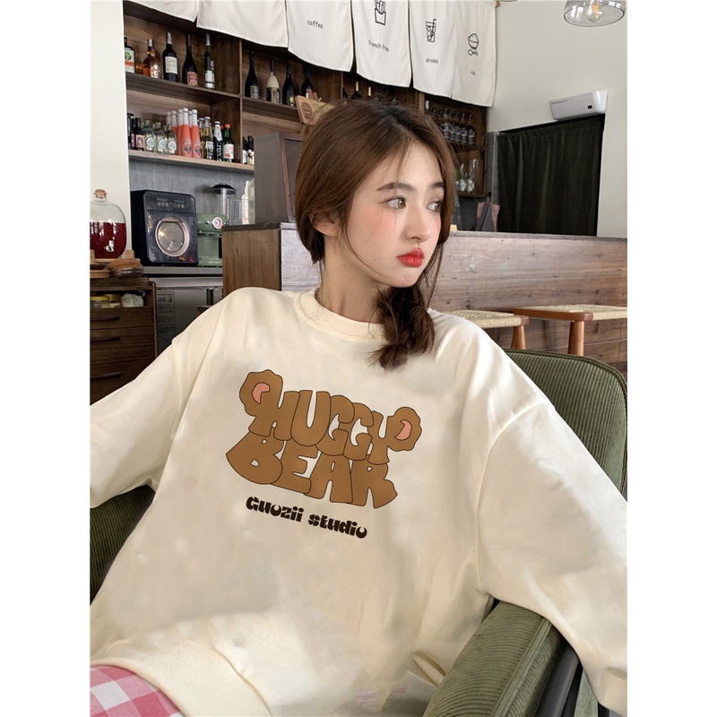 EUNII Sweater Lengan Panjang Korean Style/Hoodie Oversize/Baju Wanita/Switer Wanita