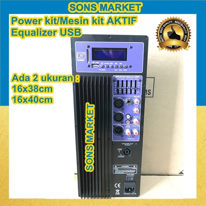 POWER KIT MESIN KIT Aktif Equalizer USB Bluetooth 16x38 16x40 ORIGINAL