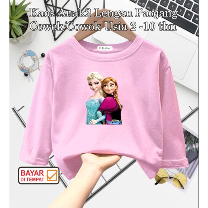 ((IB))KAOS ANAK PEREMPUAN PANJANG/FROZEN DIGITAL SABLON