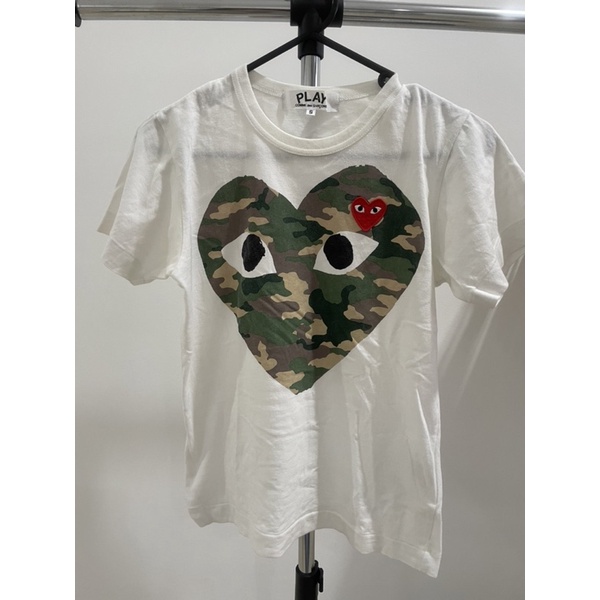 PRELOVED - original cdg comme des garcons small tshirt kaos wanita hati print armu