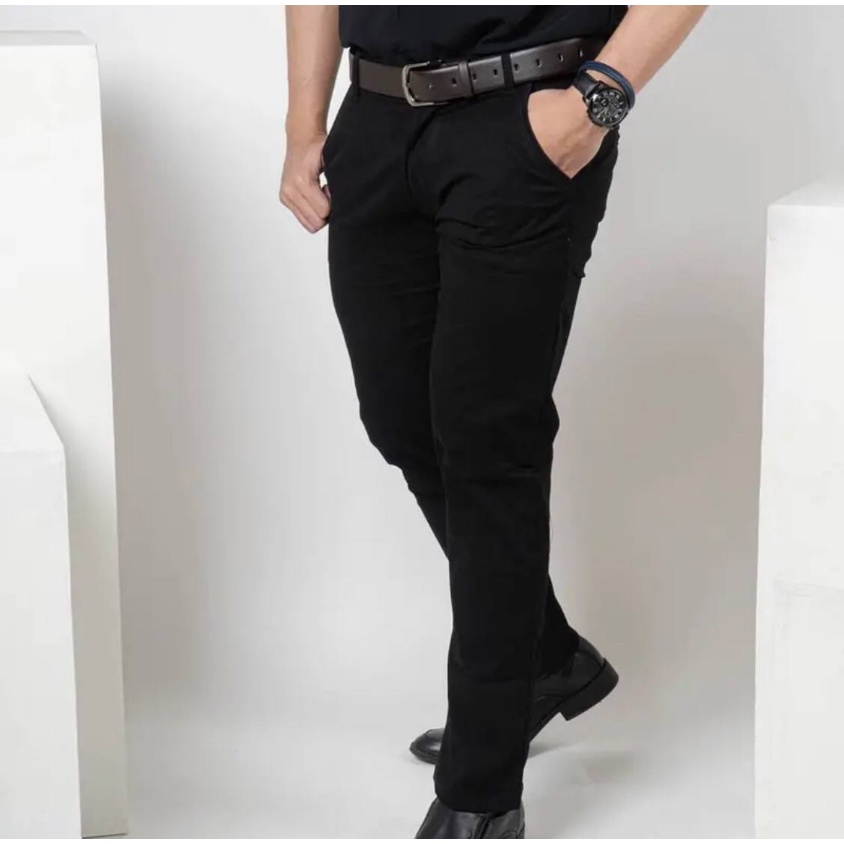 CELANA PRIA CHINO Slim fit panjang pria kerja kantor santai liburan cowok original bahan meler BIGSIZE 27-38.