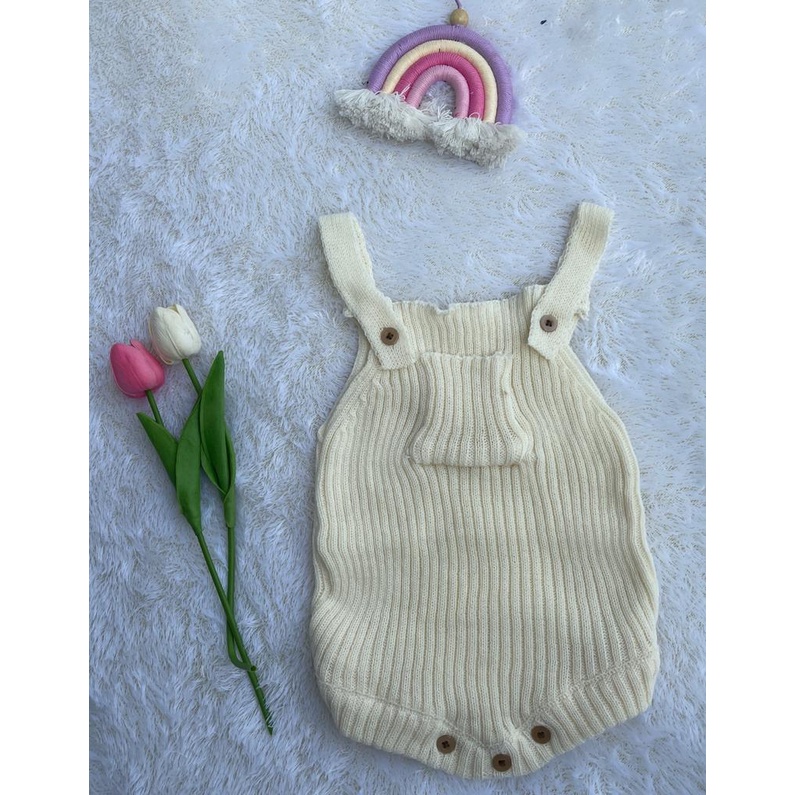 Overall Romper Newborn knit tebal