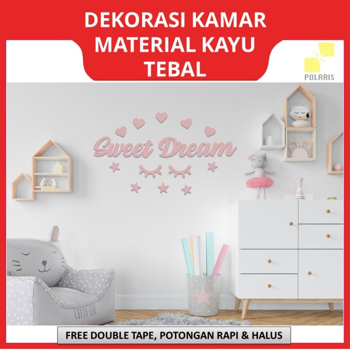 SWEET DREAM HIASAN DINDING RUANG KAMAR/DEKORASI TEMPAT TIDUR ANAK
