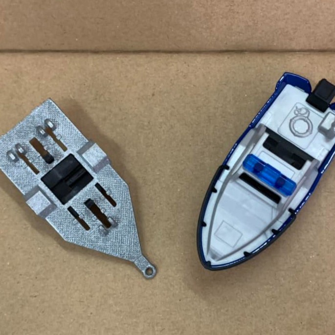 Majorette Trailer Police Boat Loose Pack