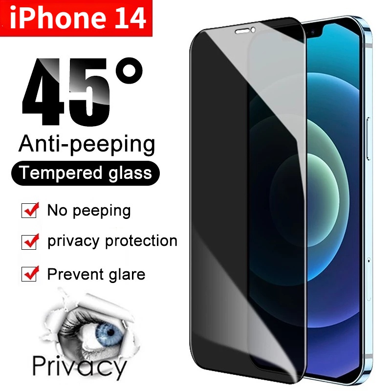 Pelindung Layar Tempered Glass Anti Spy Untuk IPhone 14 Pro Max 14 Plus 12 11 Pro Max 12Mini X XR XS 6 6S 7 8 Plus