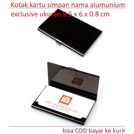 

Kotak kartu simpan nama alumunium exclusive ukuran 9.5 x 6 x 0.8 cm