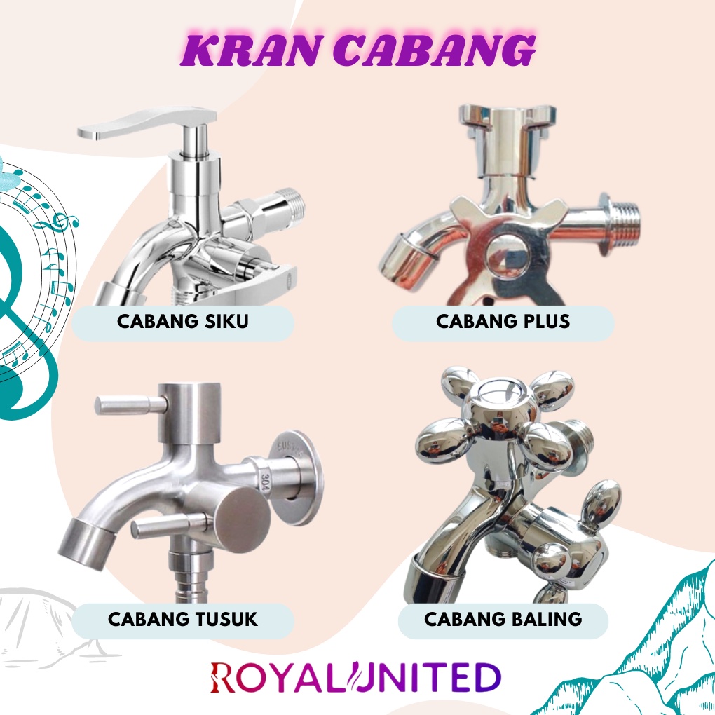 Kran Cabang shower Keran Dobel Stainles Steel Anti Karat Garansi New BERKUALITAS