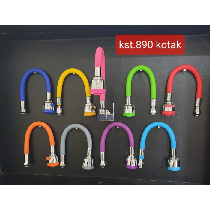 [BAYAR DITEMPAT] Kran Angsa Fleksibel Warna Cuci Piring Keran Sink Stainless Kotak / Perlengkapan Ru