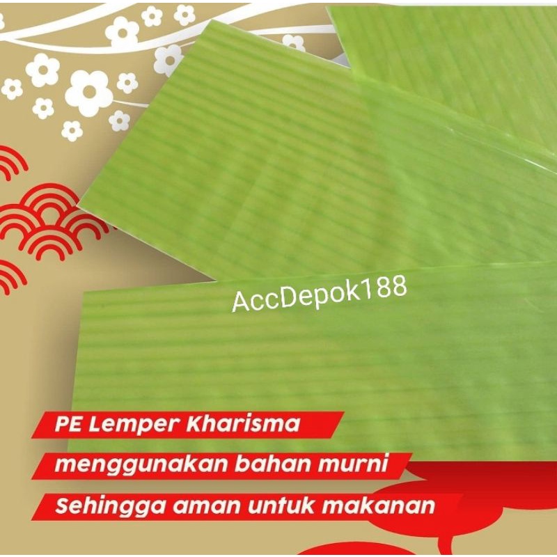 Plastik Hijau Bungkus Lemper / Kemasan Lemper ukuran 10x20 100 LEMBAR