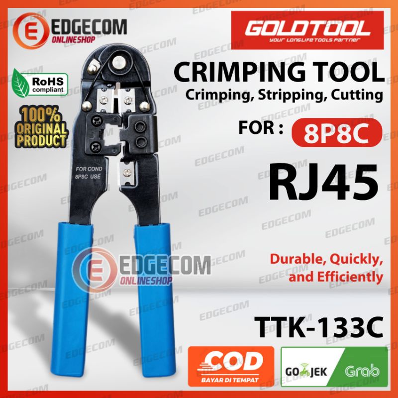 GOLDTOOL Crimping Tool RJ45 Cat5 /Cat5e TTK-133C / Tang Crimping RJ45