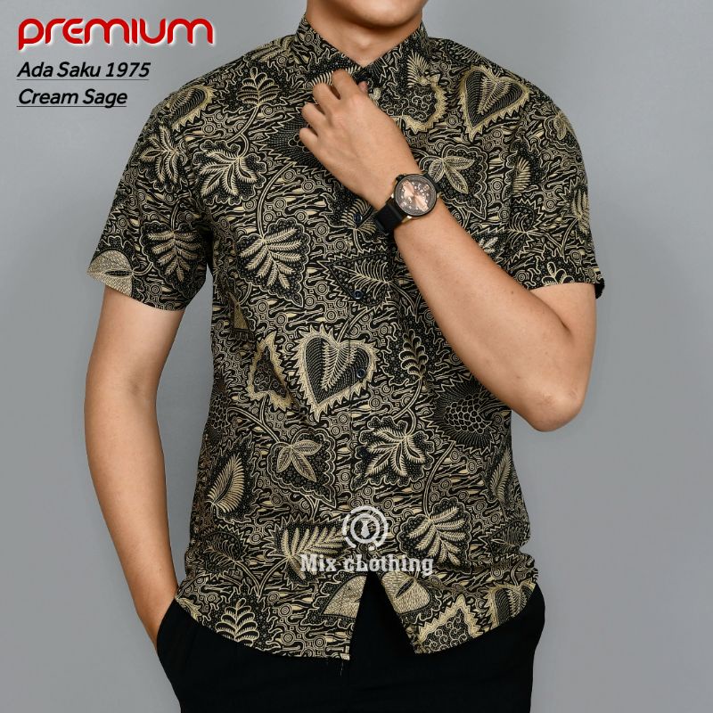 BAJU BATIK UNIK PRIA SLIM FIT DAN KEMEJA SLIMFIT MEWAH LENGAN PENDEK MIX CLOTHING CBS371 colin