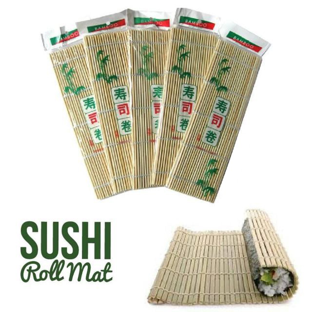 PENGGGULUNG SUSHI Gulungan Sushi Roll Bambu Roller Mat Penggulung Sushi Lipat Bamboo SUSHI ROLL MATT - GULUNGAN SUSHI - TIKAR BAMBU - ROLLING SUSHI - Tikar Peggulung Sushi - Sushi Matt TIKAR BAMBU SUSHI / Makisu Alat Penggulung Nasi / Bamboo Mat Sushi Rol