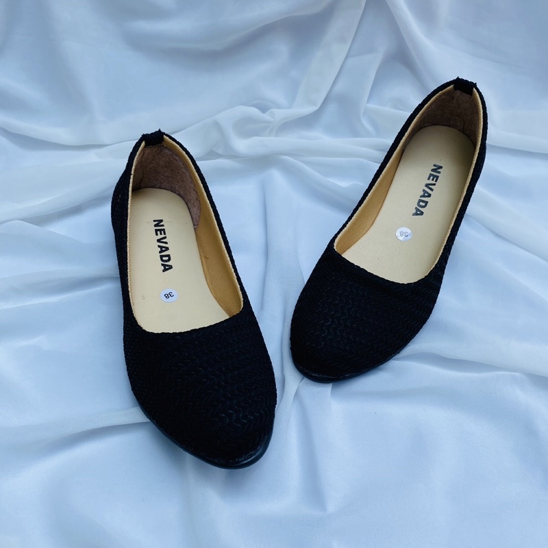 DISKON DAY! Sepatu Balet Rajut Flatshoes - Sepatu Kerja - Sepatu Casual - Sepatu Nevada - Sepatu Wanita