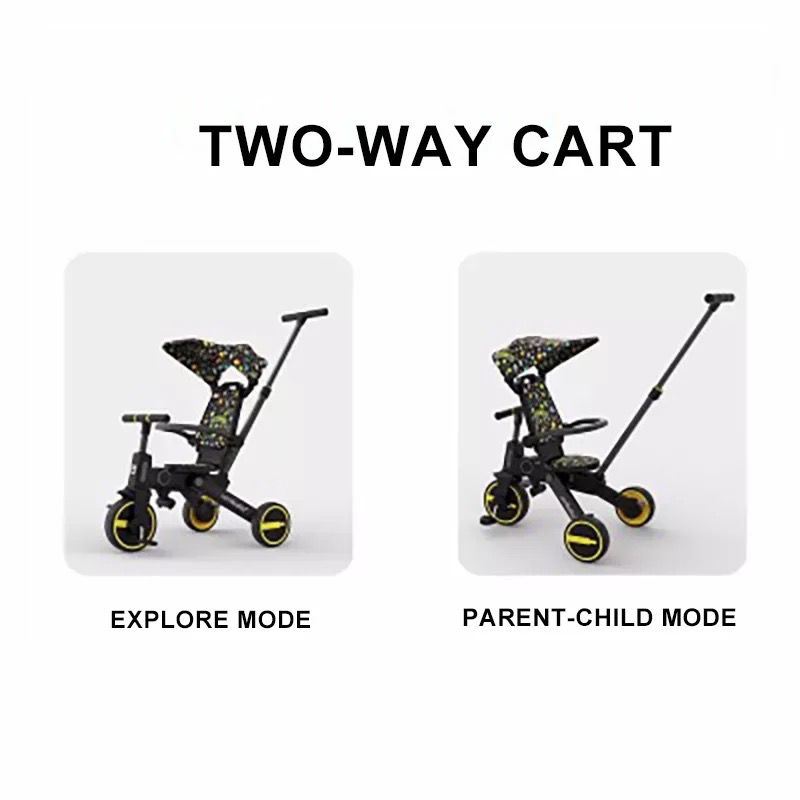 Troller Anak Bayi Kereta Dorong / Troller Anak Roda Lipat 3 Multifungsi 7in 1 / Sepeda Anak Stroller Folding