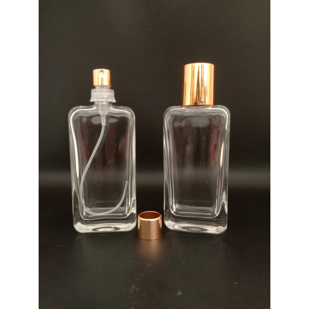 botol parfum V32640 50ml easypump gold+tutup gold mini per pcs