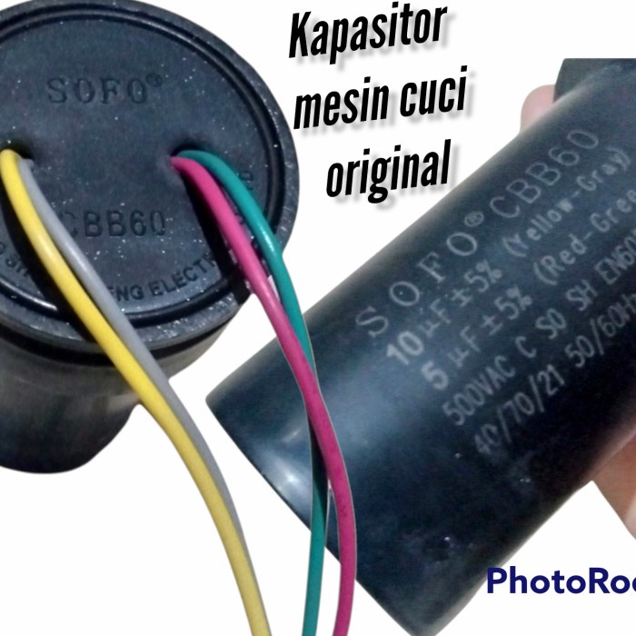 +++++] kapasitor mesin cuci 2 tabung original 10+5 mikro Polytron Sanken aqua