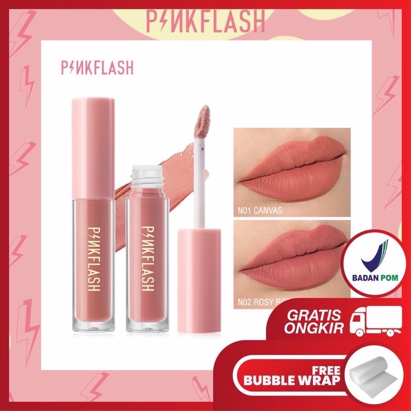 bgskinbukittinggi- PINKFLASH LIP MATTE Waterproof Lipstik  Lembut BPOM