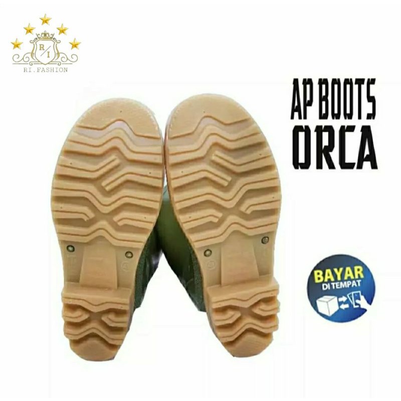 BISA COD - AP Boots ORCA - Sepatu AP Boots Orca - Sepatu Boots Anti Hujan Anti Banjir - Sepatu AP Boots termurah - Ap Boots Terlaris-1