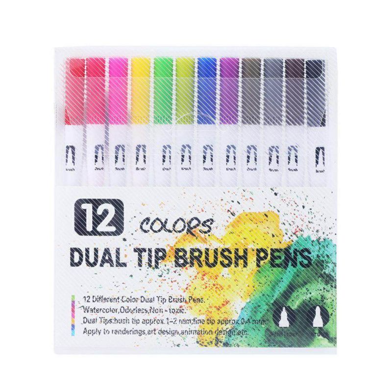 

12pcs dual tip brushpen