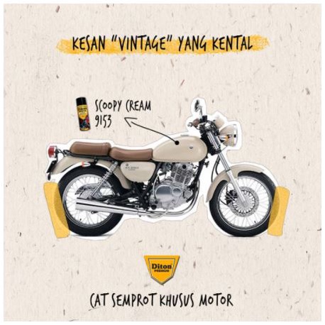 Pilox Diton Premium Scoopy Cream 9153 400ml Krem Krim Cat Pilok Honda Motor Tahan Bensin