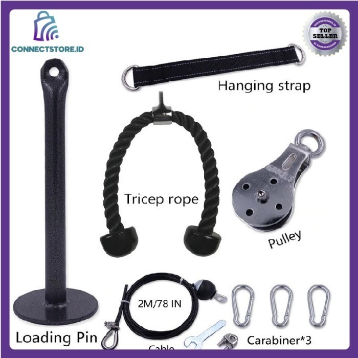 Set Pulley Katrol Fitness Gym Cable Machine Arm Bicep 2M JBryant J3114