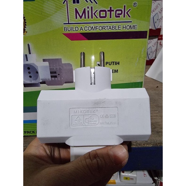 Mikotek T arde cabang + USB + lampu indikator MT 7899U