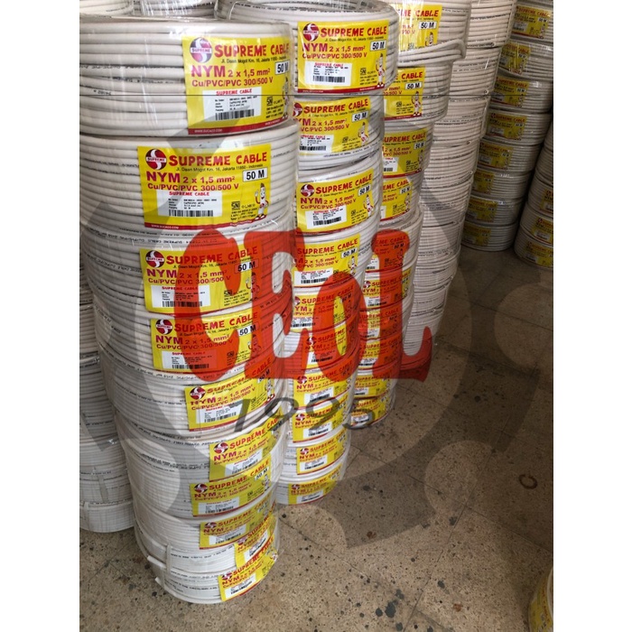 Kabel Nym 2X1.5 2X1,5Mm Per Roll 50M (Meter) Supreme