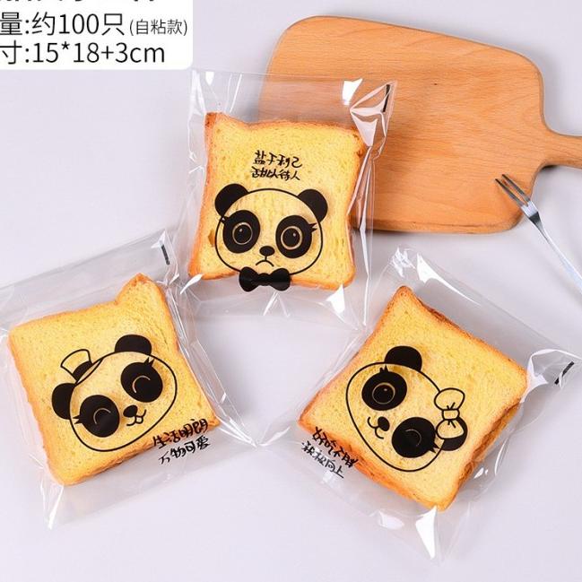 

Plastik OPP Roti Manis Motif Tebal Kue Plastik Donat 15x18+lem 100pcs - Panda