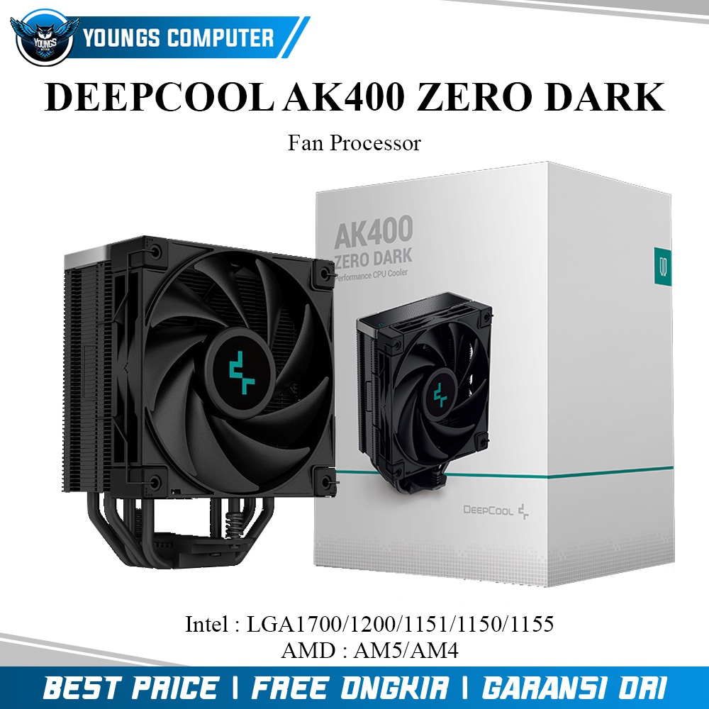 CPU COOLER DEEPCOOL AK400 ZERO DARK | 12CM FAN W/LGA1700