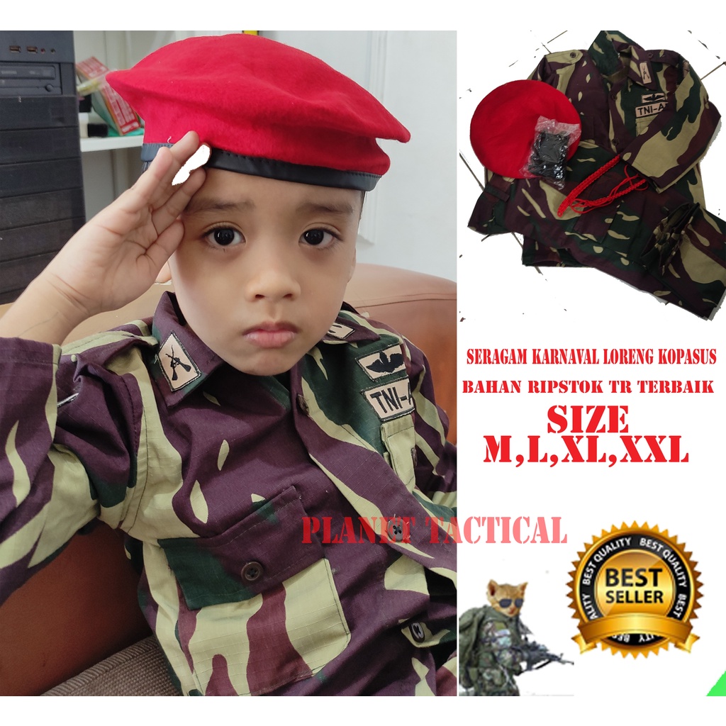 BAJU LORENG KOPASUS ANAK-SERAGAM LORENG KOPASUS ANAK-SERAGAM KARNAPAL GROSIR