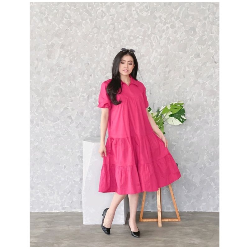 Camila Dress Casual Katun Terusan Santai Pesta Baju Kondangan Kekinian Fashion Wanita