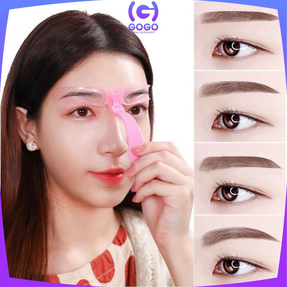 GOGO-K49 Cetakan Alis 8 IN 1 Wanita Eyebrow Template Alat Cetakan Alis Korea Delapan Model / Alat Cetak Gambar Alis