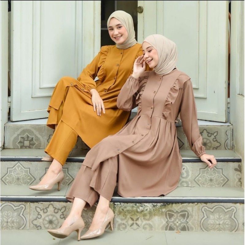 SET TUNIK WANITA TERBARU(SETELAN TUNIK+CELANA KULOT)