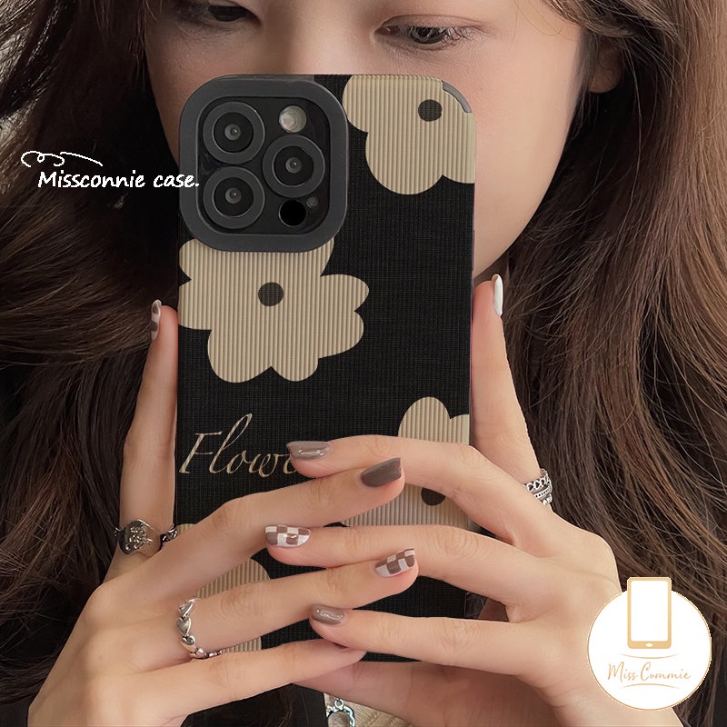 Casing Soft Case TPU Motif Bunga Retro Untuk iPhone 7 + / 8 + / 11 Pro Max / 12 / 13 / 14 Pro Max / XR / X / XS Max