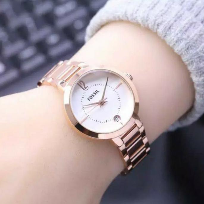 [Sale]Jam Tangan Wanita Analog Fosil 1626 Rantai Fashion Wanita