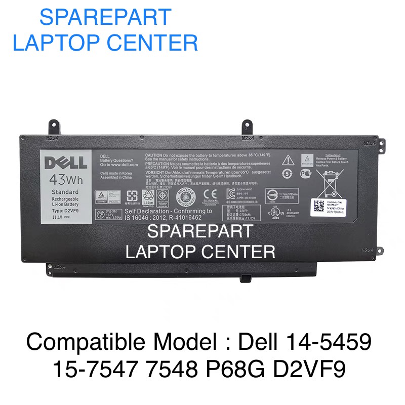 Baterai Dell 15 5000 7000 7548 V5459 P41F D2VF9 Original